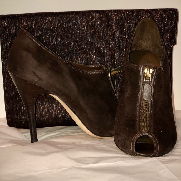 Type Z Rockstar Brown Suede Open Toe Shootie - Picture 2 of 11